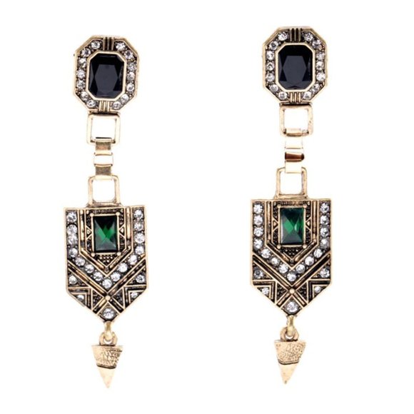 NEW! Two Tones Vintage Gold Earrings
